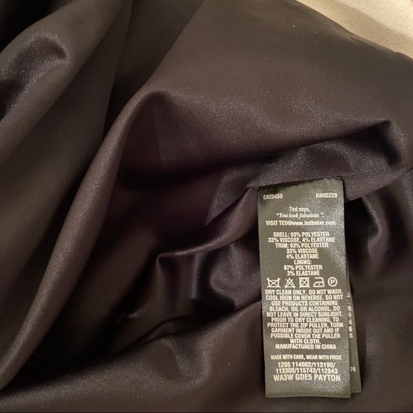 Ted Baker Black Shift Dress with Scallop Details - Picture 13 of 13